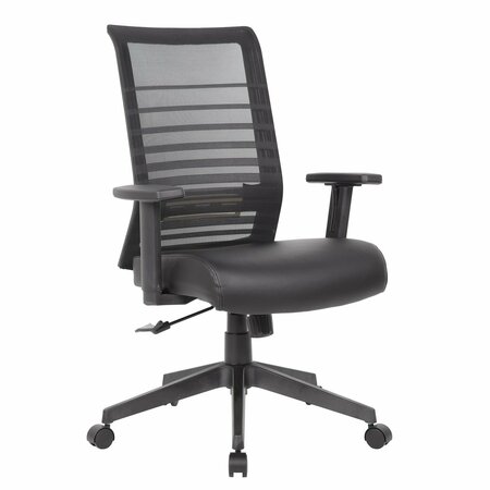 BOSS OFFICE PRODUCTS Execuitve Mesh Task Chair with Antimicrobial Vinyl Seat B6566AM-BK